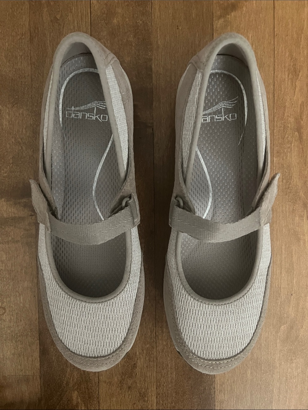 Dansko Taupe Mary Jane Flats with Strap